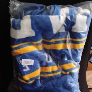 Blue and Yellow Striped Warriors Throw